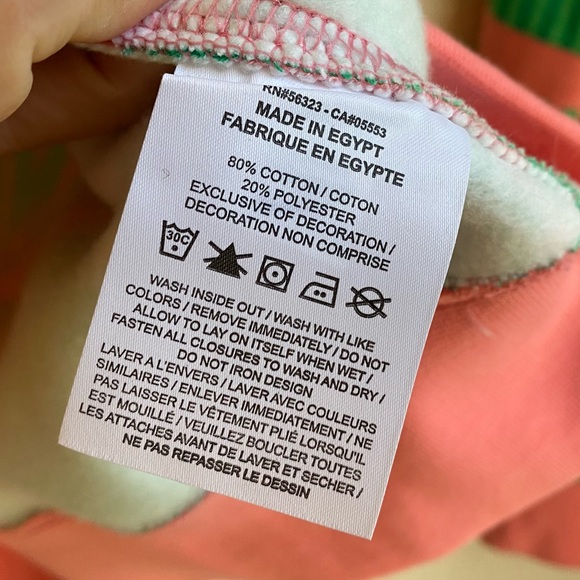 Nike Club Fleece Trippy Safari Sweatshirt Bright Coral Kelly Green Crewneck - Picture 9 of 10